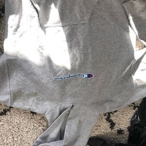 light grey champion oversized hoodie soft inside